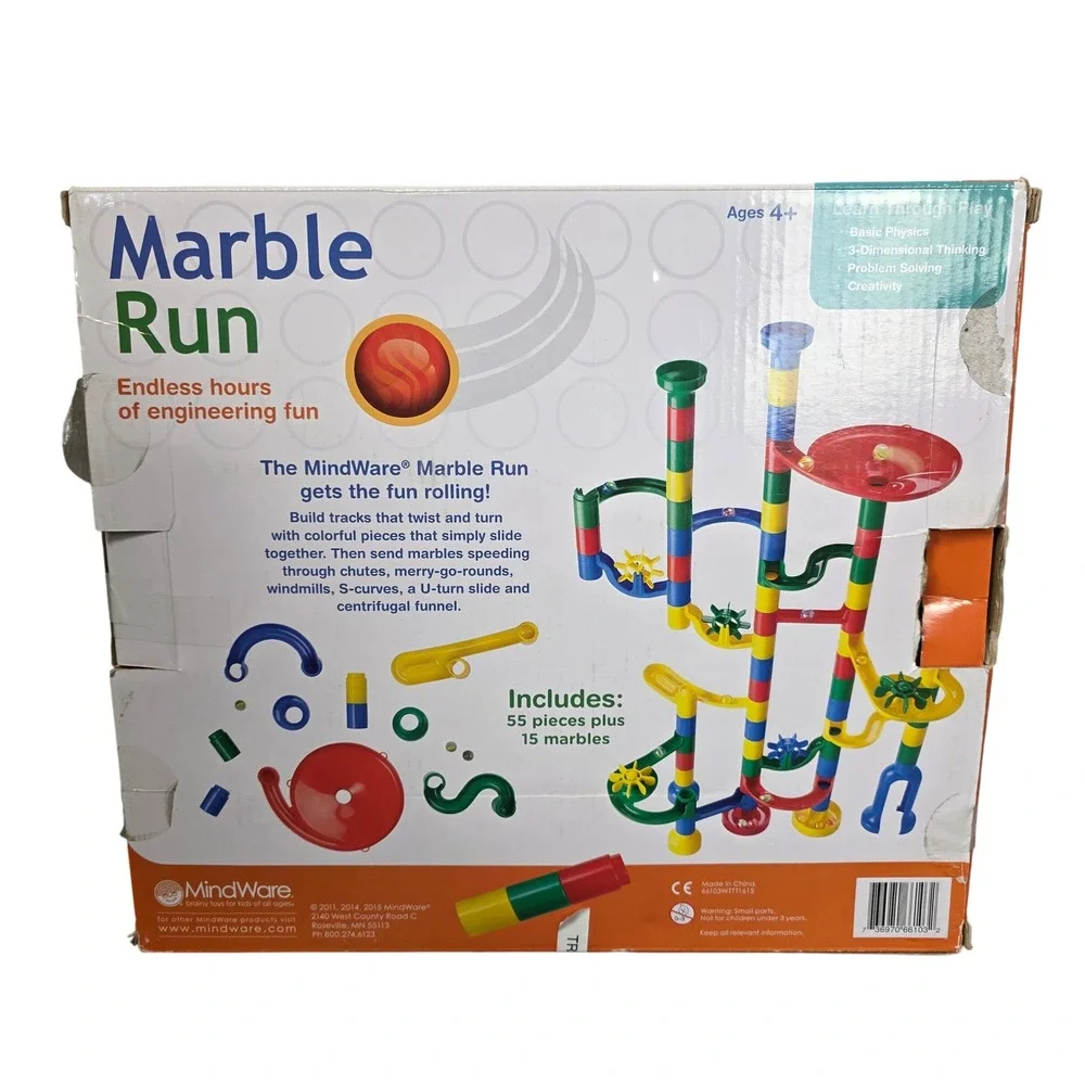 MindWare Marble Run Replacement Parts 49 Pieces Only Incomplete Building Toy